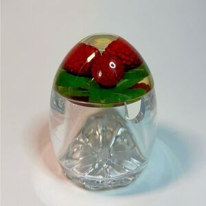 1960s Lucite Raspberry Jelly Jam Jar - Vintage Mid Century cottagecore kitchen